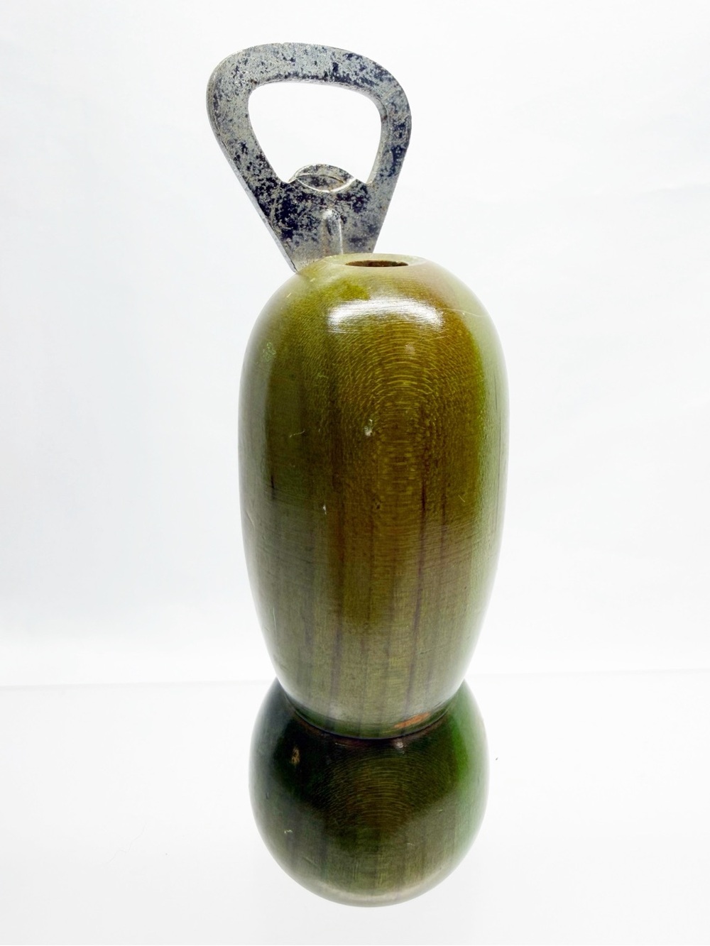 Vintage Japan MCM Green Wood Bottle Opener